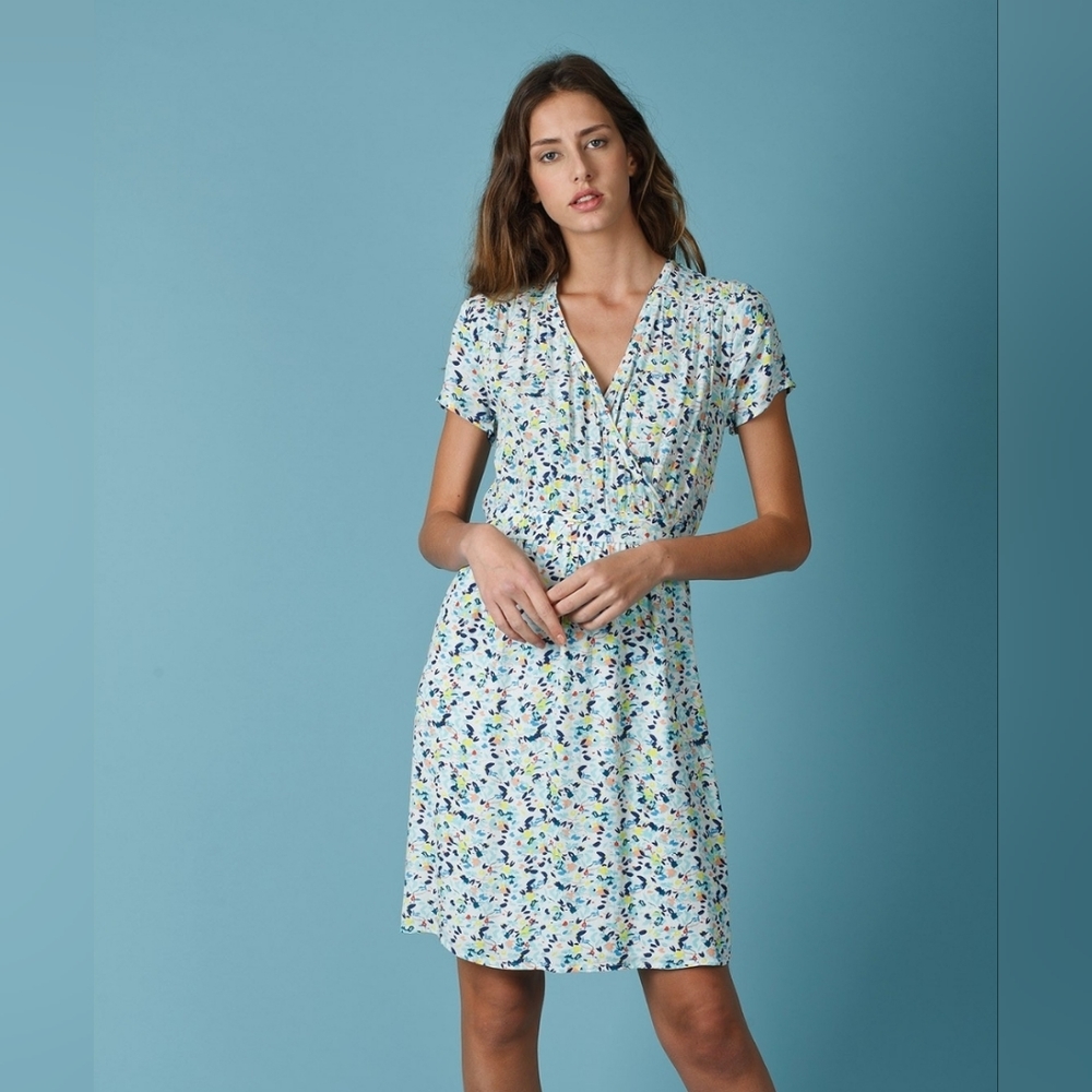 indi & cold Surplice V-neckline Colorful Dress Size M